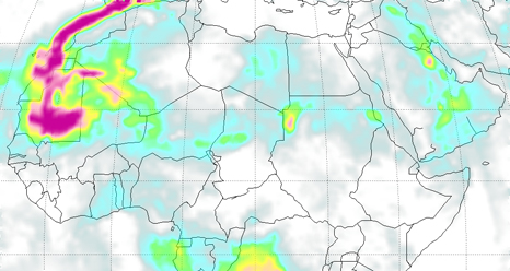 image of smoke over Africa derived from Ozone Mapping Profiler Suite data