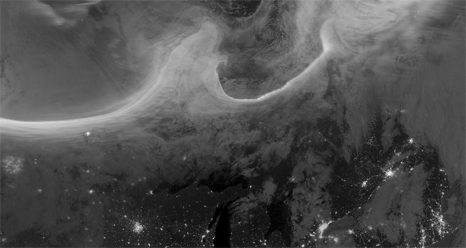 Suomi NPP view of aurora over northern U.S. and Ontario