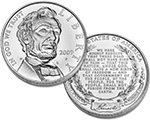 2009 Abraham Lincoln Commemorative Silver Dollar Uncirculated.