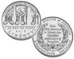 2010 American Veterans Disabled for Life Commemorative Coin Uncirculated (Obverse and Reverse)