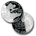 (1991-1995) World War II 50th Anniversary Silver Dollar