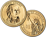 Presidential $1 Coin: Adams Obverse