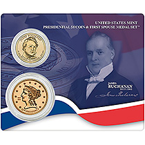 2010 PRES $1 COIN &FS MEDAL SET-BUCHANAN