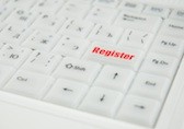 Keyboard with red register key