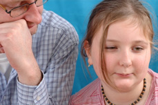 father and daughter talking