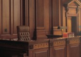 Judge's chair in a courtroom
