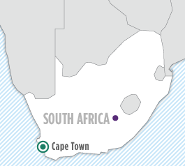 Map of South Africa.