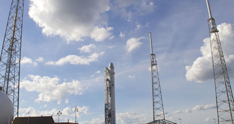 The SpaceX Falcon 9 and Dragon spacecraft.