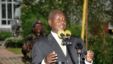 Uganda President Yoweri Museveni addresses the ruling party members in Entebbe, Uganda, April 24, 2012.