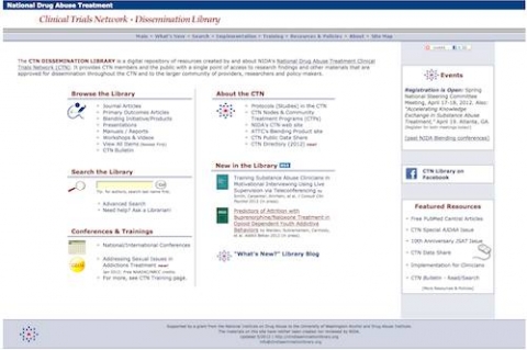 home page of dissemination library site