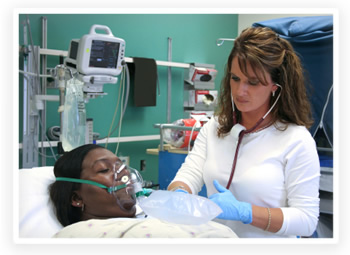 A nurse checks the vital signs of a seriously ill patient