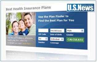 Screenshot of US News Health Plan Finder