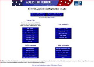 screenshot of the Federal Acquisition Regulation (FAR)