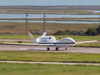 A NASA Global Hawk lands at the agency's Wallops Flight Facility in Virginia Sept. 7 following an overnight mission from NASA's Dryden Flight Research Center in California. Tropical Storm Leslie in the Atlantic Ocean was the first storm imaged from the Global Hawk as part of the multi-year Hurricane