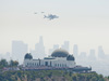 Thousands of spectators gathered at Griffith Observatory in Griffith Park to catch a glimpse of space shuttle Endeavour atop its 747 carrier aircraft.