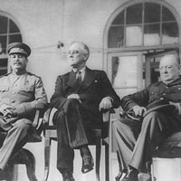 Stalin, Roosevelt and Churchill at the Tehran Conference
