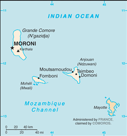 Map of Comoros