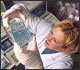 Scientist conducting a microbial test