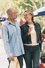 Image of a couple enjoy walking