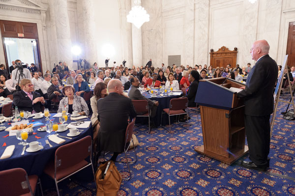 Senator Leahy Speaks At The UNAIDS And Elton John Foundation Congressional Breakfast