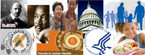 Collage of images featuring landmark events and people in minority health