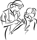 graphic depicting a person receiving a shot