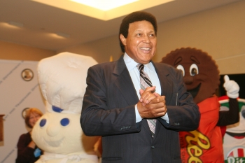Chubby Checker along with the Pillsbury Dough Boy and a Reese's Peanut Butter Cup at the USPTO 2011 National Trademark Expo