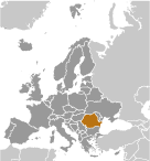 Location of Romania