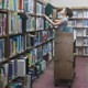 woman working in a library