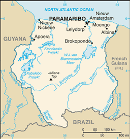 Map of Suriname