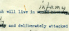 closup view of speech draft showing FDR's handwriten addition of the word, "infamy," to the December 7, 1941 Day of Infamy radio address