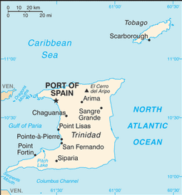 Map of Trinidad and Tobago