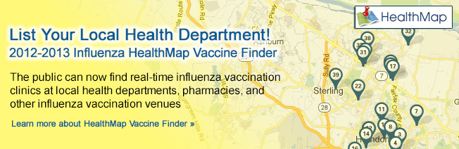 List Your Local Health Department on HealthMap Vaccine Finder for the 2012-2013 Influenza Season