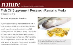 Nature and Scientific American on fish oil supplements quote Cochrane evidence