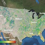 Spatial distribution of USGS sampling locations and CO2 concentrations across the US