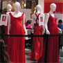 Dresses on view during a Road Show event at a mall 
