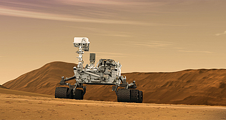 Artist concept of Curiosity rover on Mars