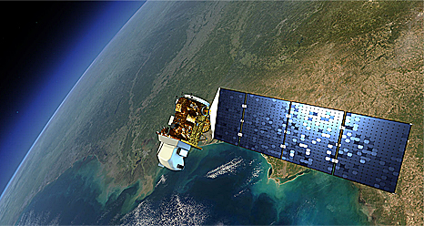 An artist's rendition of the Landsat satellite