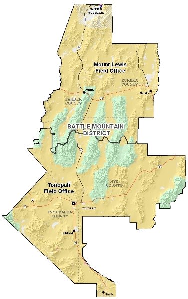 Map of the Battle Mountain District