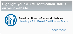 Highlight your ABIM Certification status on your website.