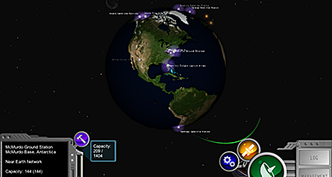 Screenshot of the NetworKing game interface with globe at center of image