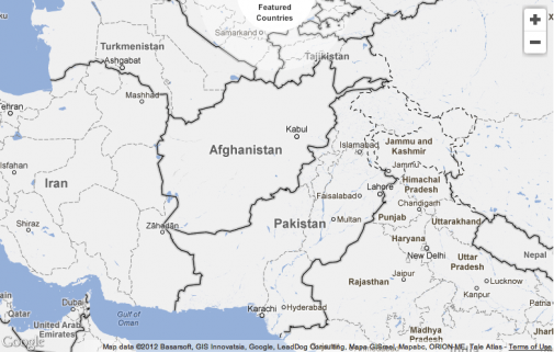 Afghanistan and Pakistan Map