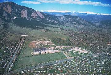 Aerial view of Boulder Colorado
