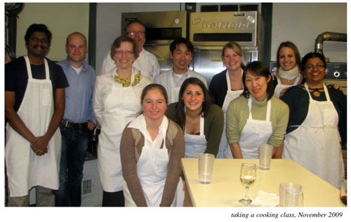 Immunology Section lab members taking a cooking class, November 2009