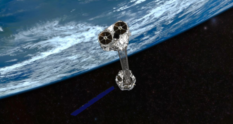 Artist's concept showing NASA's NuSTAR mission orbiting Earth