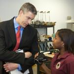 Secretary Duncan visited classes and talked with students