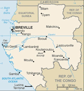 Date: 03/01/2012 Description: map of Gabon, 2012 © CIA World Factbook
