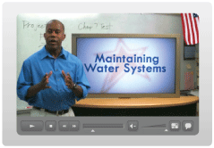 Image of a screenshot of the video of the Maintaining a Water System hands-on task.
