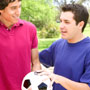 Photo: Three men talking