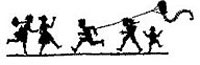 Illustration: Silhouette of children running and flying a kite